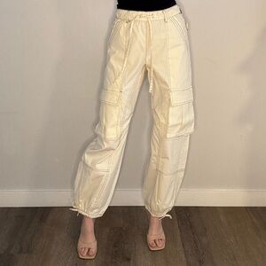 Women's Cream Cargo Pants